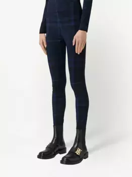 Леггинсы в клетку BURBERRY, синий