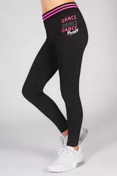 Леггинсы в полоску для девочек в рубчик Pineapple, черный