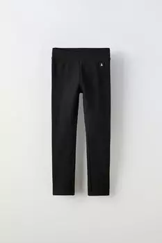 Леггинсы в ребку с этикеткой ZARA, черный