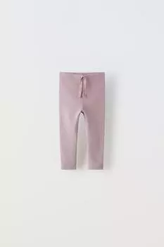 Леггинсы в ребрику ZARA, темно-лиловый