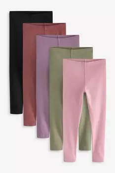 Леггинсы в рубчик, 5 пар (3 16 лет) Next, мультиколор