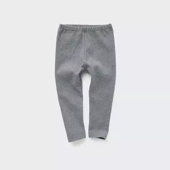Леггинсы в рубчик из эластичного хлопка для малышей Uniqlo, серый