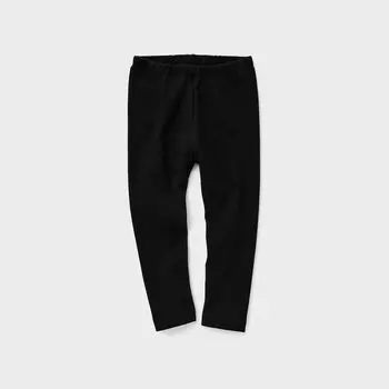 Леггинсы в рубчик из хлопка для малышей Uniqlo, черный