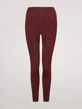 Леггинсы в рубчик из мериносовой ткани Wolford, цвет port royale