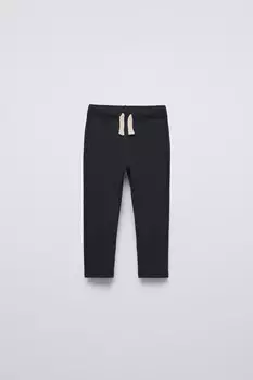 Леггинсы в рубчик однотонные ZARA, черный