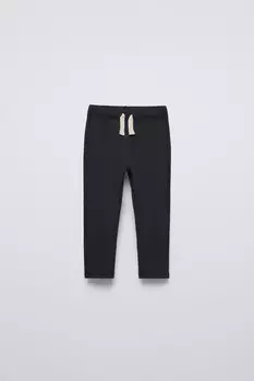 Леггинсы в рубчик однотонные ZARA, черный