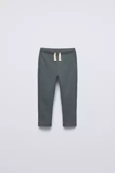 Леггинсы в рубчик однотонные ZARA, утиный синий