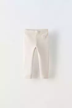 Леггинсы в рубчик с этикеткой ZARA, цвет stone