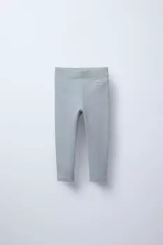 Леггинсы в рубчик с этикеткой ZARA, цвет морской волны