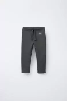 Леггинсы в рубчик с этикеткой ZARA, цвет Charcoal