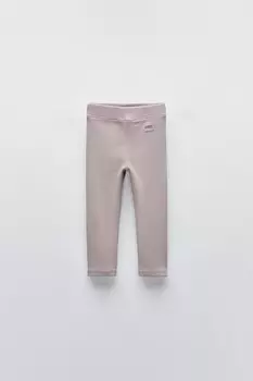Леггинсы в рубчик с этикеткой ZARA, серо-коричневый