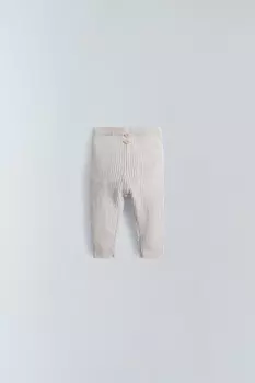Леггинсы в рубчик с пуговицами ZARA, цвет Sand/Marl