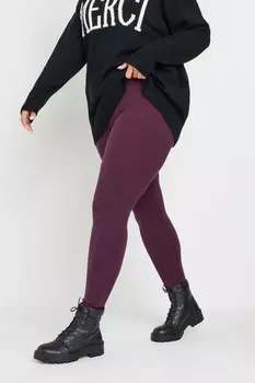 Леггинсы в рубчик Yours Curve, фиолетовый