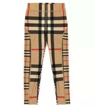 Леггинсы в винтажную клетку Burberry, бежевый