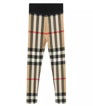 Леггинсы в винтажную клетку Burberry, бежевый