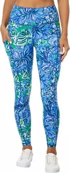 Леггинсы Weekender с высокой посадкой Lilly Pulitzer, цвет Abaco Blue In Turtle Awe