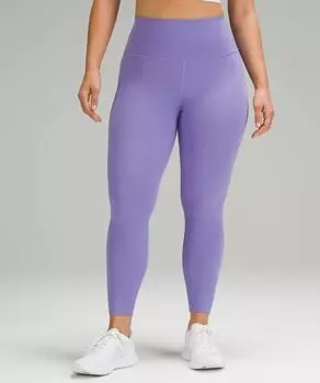 Леггинсы Wunder Train Contour Fit с высокой посадкой Lululemon, лавандовый