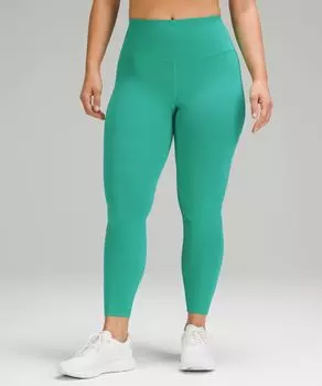 Леггинсы Wunder Train Contour Fit с высокой посадкой Lululemon, зеленый