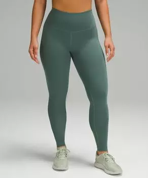 Леггинсы Wunder Train Contour Fit с высокой посадкой, Lululemon, зеленый