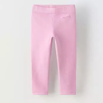 Леггинсы Zara Ribbed With Label, розовый