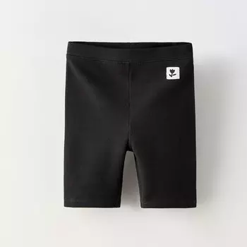 Леггинсы Zara Summer Camp Ribbed Label, черный