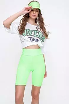 Леггинсы - Зеленый - Высокая талия Trend Alaat Stili, зеленый