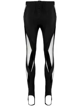 Легинсы из джерси с логотипом Mugler, черный