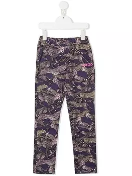 Легинсы с анималистичным принтом Kenzo Kids, фиолетовый