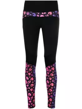 Легинсы с леопардовым принтом Ea7 Emporio Armani, черный