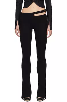 Легинсы с поясом и расклешенным низом Versace Jeans Couture, черный