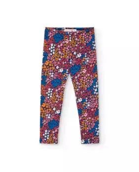 Легинсы с принтом для девочки и эластичной резинкой на талии Boboli, мультиколор