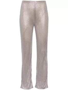 Легинсы с завышенной талией и стразами Giuseppe Di Morabito, металлик