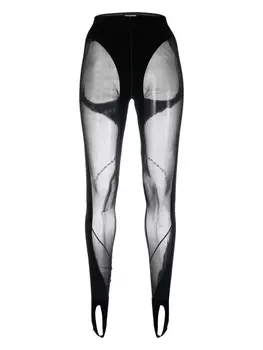 Легинсы со штрипками из коллаборации с Wolford Mugler, черный