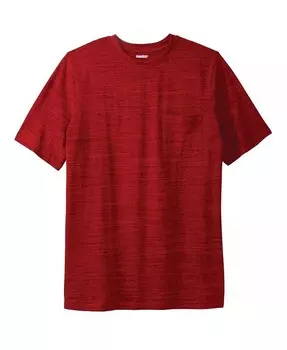 Легкая безусадочная футболка с круглым вырезом и карманами Big & Tall KingSize, красный