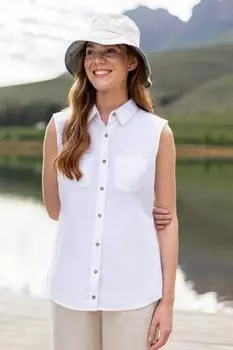 Легкая дышащая рубашка без рукавов «Кокос» из 100 % мягкого хлопка Mountain Warehouse, белый