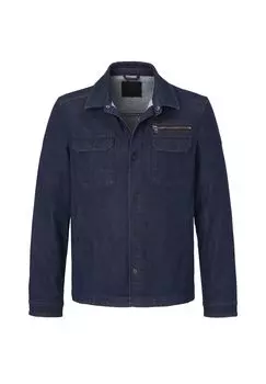 Легкая джинсовая куртка-рубашка с эко-хлопковой сойкой redpoint, темно-синий