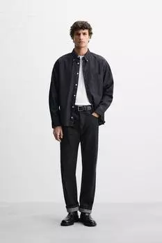 Легкая джинсовая рубашка ZARA, синий
