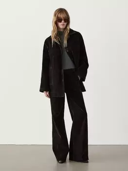 Легкая флокированная стеганая куртка Massimo Dutti, коричневый