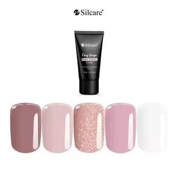 Легкая форма полигель для наращивания ногтей акрилгель 30 г 5 цветов Silcare