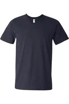 Легкая футболка Anvil с V-образным вырезом, темно-синий