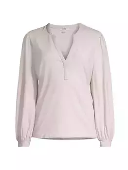 Легкая футболка Хенли с длинными рукавами Nic+Zoe, цвет light rose gold