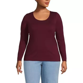 Легкая футболка из джерси больших размеров Lands' End, цвет Rich Burgundy