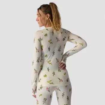 Легкая футболка из шерсти мериноса с принтом «Ель» женская Backcountry, цвет Utah Botanical Cream Print