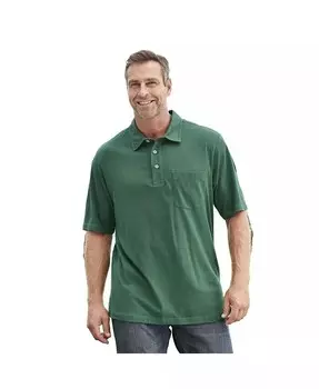 Легкая футболка-поло без усадки Big & Tall KingSize, зеленый