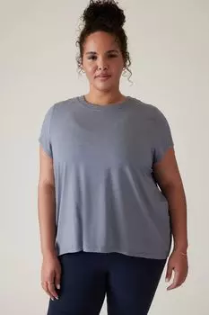 Легкая футболка с короткими рукавами и круглым вырезом Athleta, синий
