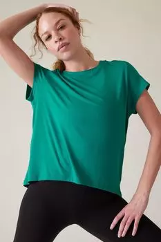 Легкая футболка с короткими рукавами и круглым вырезом Athleta, зеленый