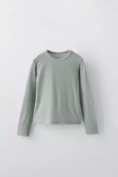 Легкая футболка ZARA, голубоватый