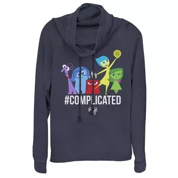 Легкая графика с длинным рукавом и воротником-хомутом Disney/Pixar's Inside Out Juniors 'Complexed Emotions Licensed Character, темно-синий