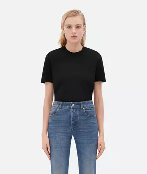 Легкая хлопковая футболка Bottega Veneta, черный