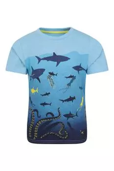 Легкая хлопковая футболка с короткими рукавами и круглым вырезом «Ombre Deep Sea» Mountain Warehouse, синий